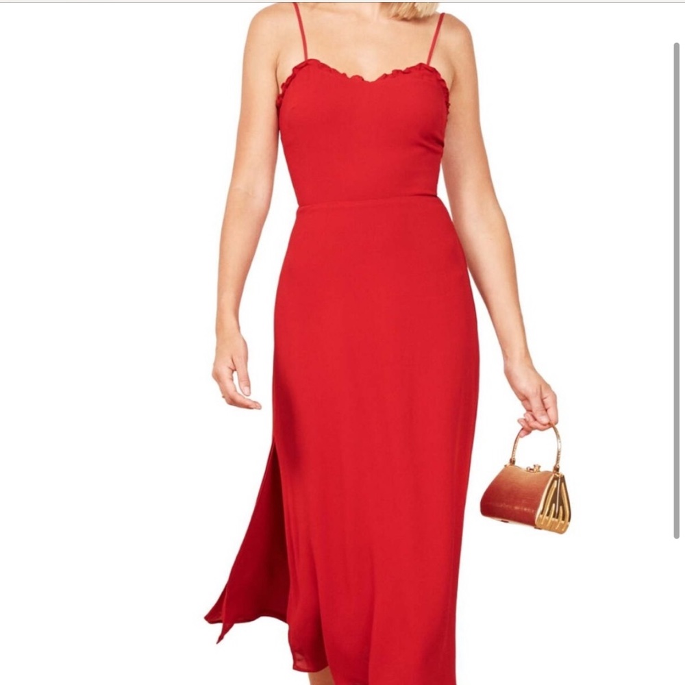 Reformation red midi dress